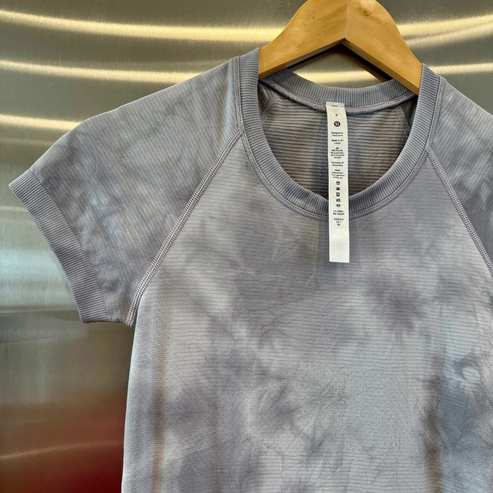 NWT Lululemon Swiftly Tech Short Sleeve Shirt 2.0 Marble Dye Rhino Grey Athletic